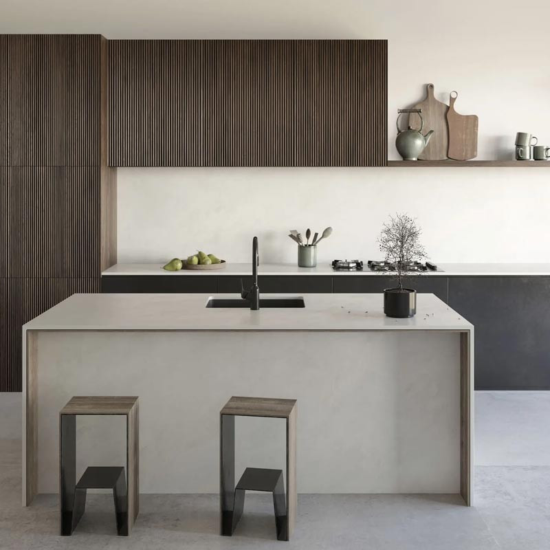 Plan de travail cuisine et salle de bain en Dekton® Nacre